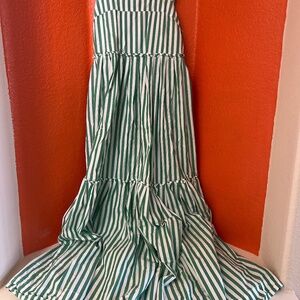 Crown&Ivy Green Striped Maxi Dress